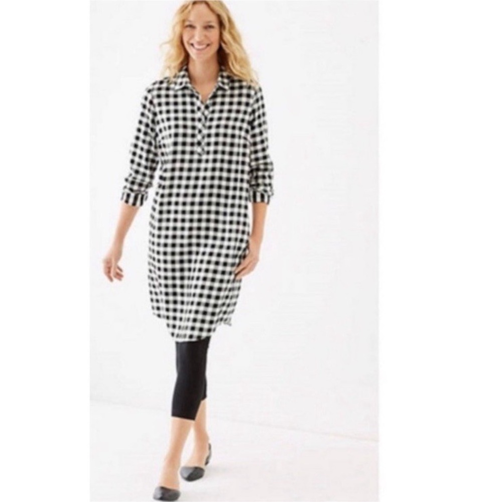 J Jill Shift Gingham Flannel Tunic - image 2